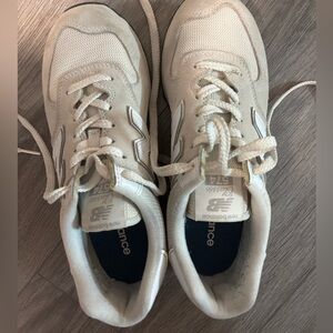 New Balance Cream and Gray Sneakers